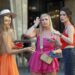 women, young, group, standing, talking, outdoors, street, terrace, people, lifestyle, urban, entertainment, relaxation, snapshot, street photography