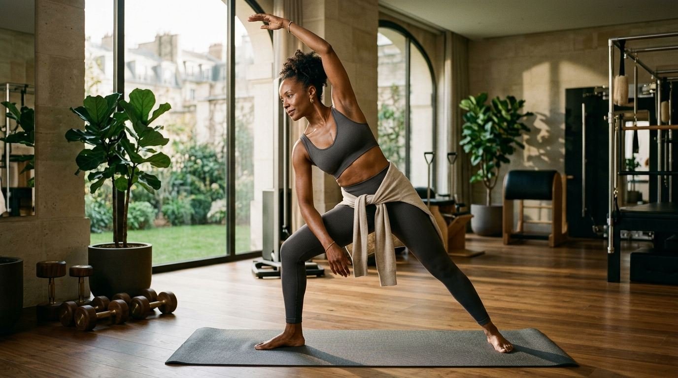 A woman exercising in a private gym